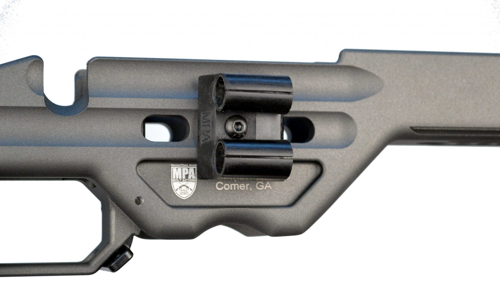 The MPA BA ESR Chassis enhancements include M-Lok slots along the sides and...