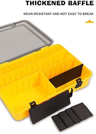 Bait LESOVI Large Tackle Box with Secure Locks Adjustable Divider Removable 33 Compartments Hardware Box Storage for Hook Reel Swivel Hardware Bolts Screws 