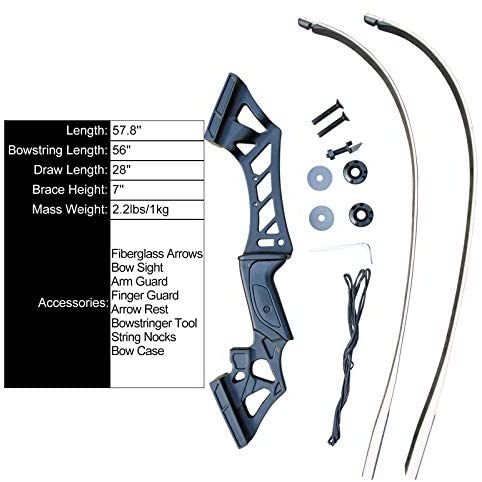 30-70lb Takedown Recurve Bow and Arrows Set Adult Practice Right Hand Archery 
